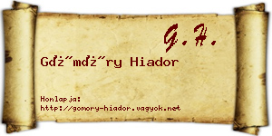 Gömöry Hiador névjegykártya